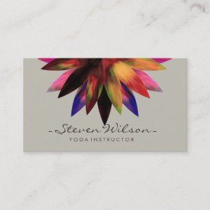 Cartão De Visita Yoga Lotus Flower Meditation Watercolor