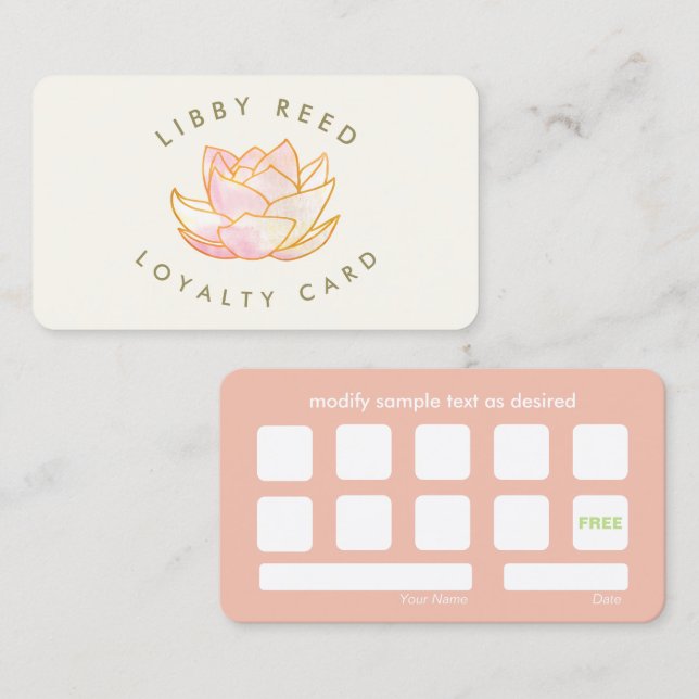 Cartão De Visita Yoga Loyalty 10 Visite Punch (Frente/Verso)