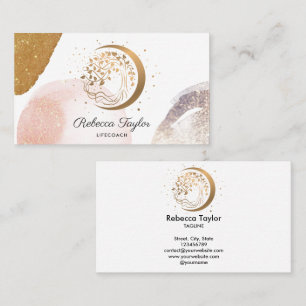 Cartão De Visita yoga moon trendy life core árvore de ouro-vida bus