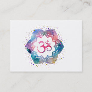 Cartão De Visita *~* Yoga Om Aum Lotus Flower Artístico