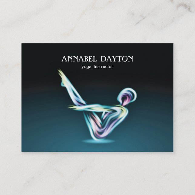 Cartão De Visita Yoga Pose Moderna Colorida (Frente)
