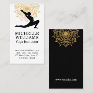 Cartão De Visita Yoga Pose Padrão Mandala