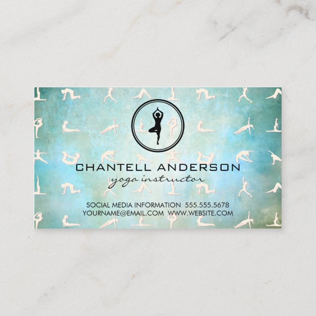Cartão De Visita Yoga Poses | Bem-estar da saúde (Verso)