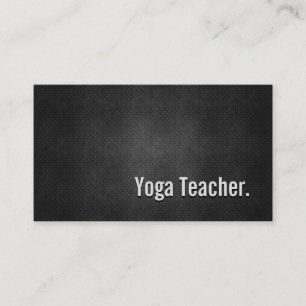 Cartão De Visita Yoga Professora Legal Simplicidade de Metal Negro