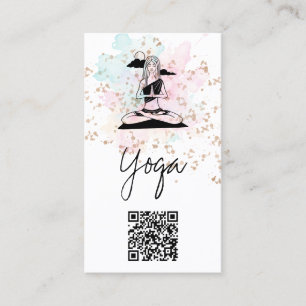 Cartão De Visita *~*Yoga QR AP33 Rainbow Cloud Espiritual