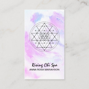 Cartão De Visita *~* Yoga Reiki Massage Sagrado Geometry Pastel