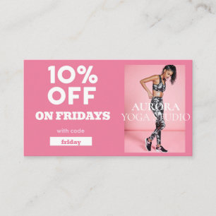 Cartão De Visita Yoga Studio Especial do Código de Desconto Sexta-f