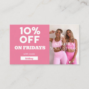 Cartão De Visita Yoga Studio Especial do Código de Desconto Sexta-f
