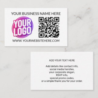 Cartão De Visita Your Business Company Team Logo & QR Code and Text