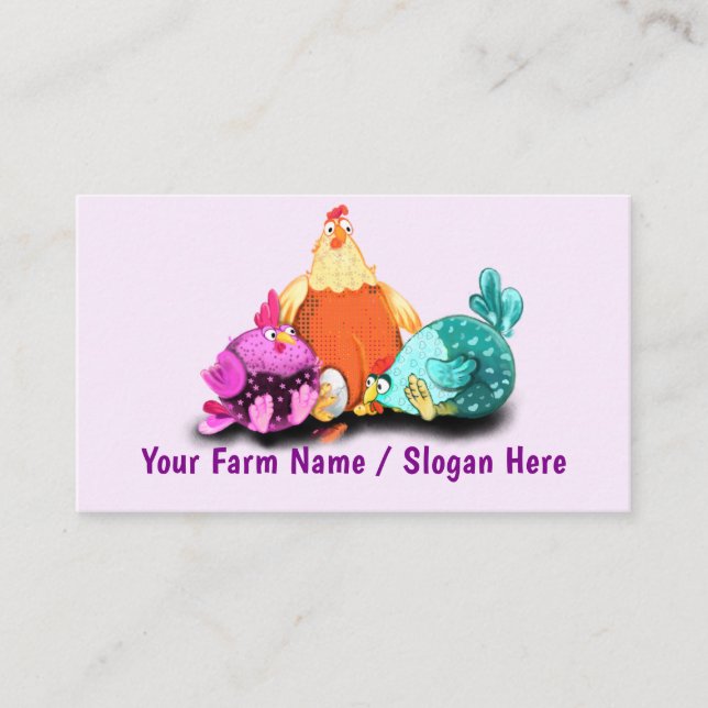 Cartão De Visita Your Happy Chicken Funny Business Cards Example (Frente)