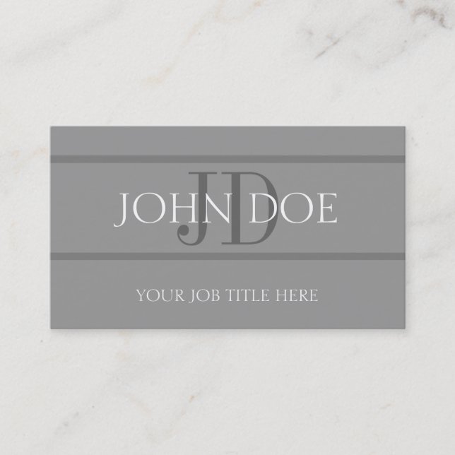 Cartão De Visita YourJobTitle listra o Lt Cinzento (Frente)