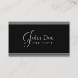 Cartão De Visita YourJobTitle! Listras pretas/de prata elegantes