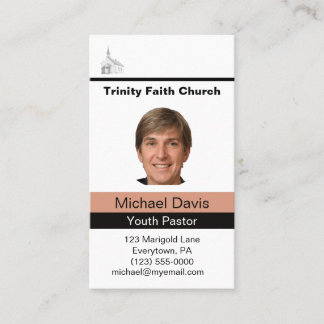 Cartão De Visita Youth Pastor Photo ID