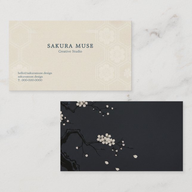 Cartão De Visita Yozakura Business Card – Night Sakura Premium  (Frente/Verso)