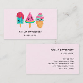 Cartão De Visita Yummy Sorvete Trio Summer Vibe