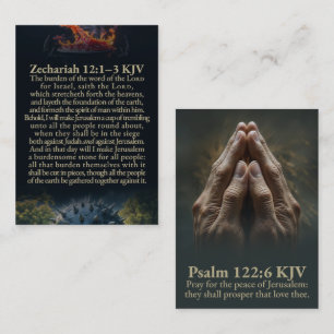 Cartão De Visita Zacarias 12:1-10 e Salmos 122:6 ARC