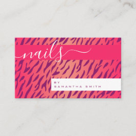 Cartão De Visita Zebra Animal Print Pattern Na moda Girly Pink