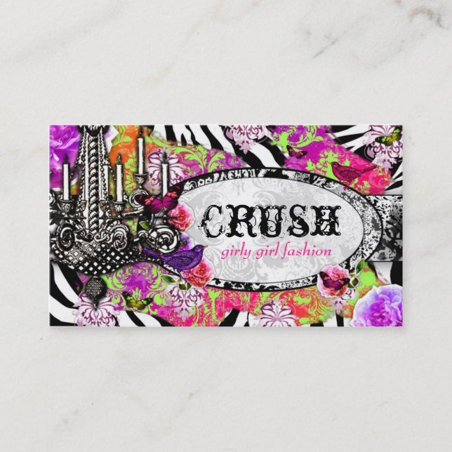 Cartão De Visita Zebra da selva do encanto do esmagamento do limão (Frente)