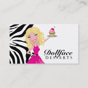 Cartão De Visita Zebra de Blondie de 311 sobremesas de Dollface
