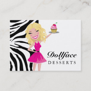 Cartão De Visita Zebra de Blondie de 311 sobremesas de Dollface