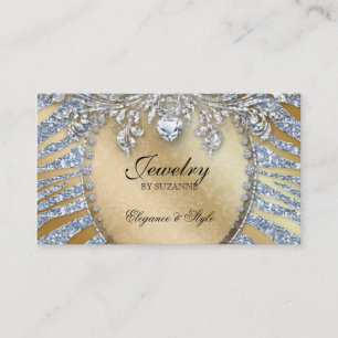 Cartão de visita Zebra Glitter, de Joia Dourada