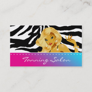 Cartão De Visita Zebra loura cor-de-rosa vermelha Tanning do cartã