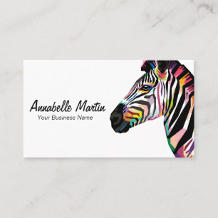Cartão De Visita Zebra Pop Colorida