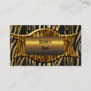 Cartão De Visita Zebra Preto Dourado Elegante Empresarial