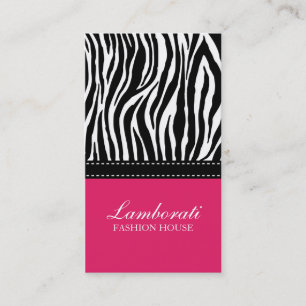 Cartão De Visita Zebra Print Fashion Designer Clássico Moderno Ele