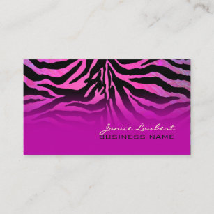 Cartão De Visita zebra rosa-quente PixDezines
