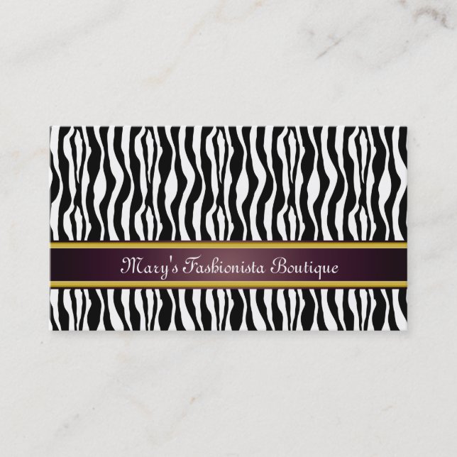Cartão De Visita Zebra Stripes (Frente)
