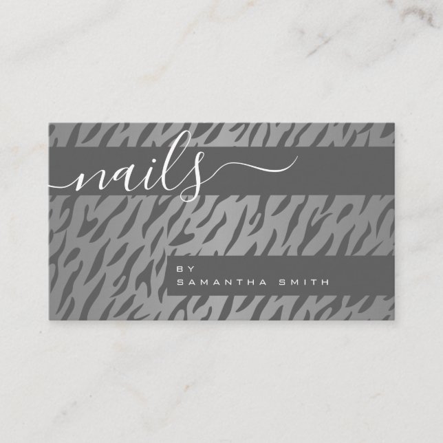 Cartão De Visita Zebra Stripes Animal Print Patterno Elegante Na mo (Frente)