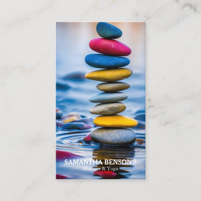 Cartão De Visita Zen Stones Massage Therapist (Frente)
