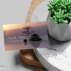 Cartão De Visita Zen, terapeuta do psicólogo, pedras, instrutor da