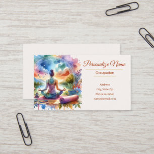 Cartão De Visita Zen Yoga Meditação Bem-Estar Profissional Mindfuln