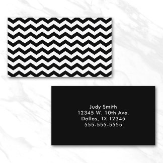 Cartão De Visita Zig Zag Branco e Preto