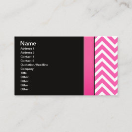 Cartão De Visita Ziguezague cor-de-rosa e preto