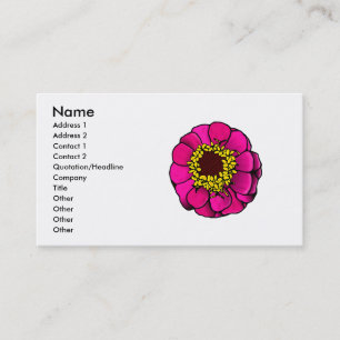 Cartão De Visita Zinnia cor-de-rosa dos desenhos animados