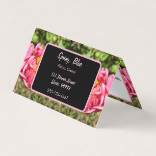 Cartão De Visita Zinnias Rosa Personalizado