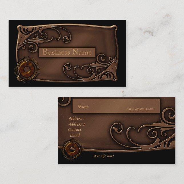 Cartão de Visita Zizzago Design Steampunk (Frente/Verso)