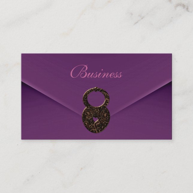 Cartão de Visita Zizzago Envelope de Veludo Roxo (Frente)