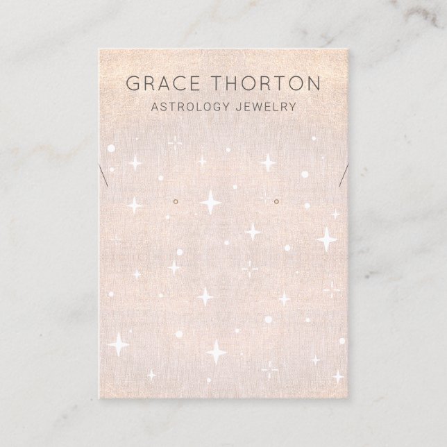 Cartão De Visita Zodiac Celestial Stars Orelhando Colar (Frente)