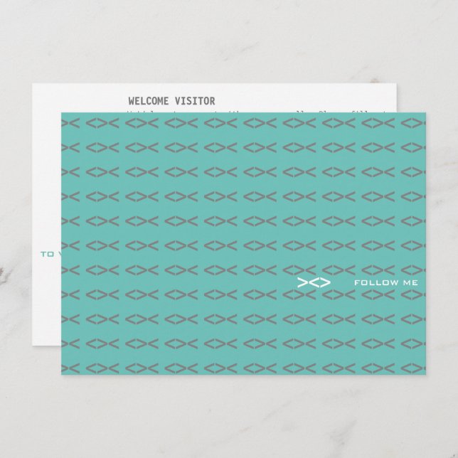 Cartão de Visitante de Peixe Jesus (Frente/Verso)