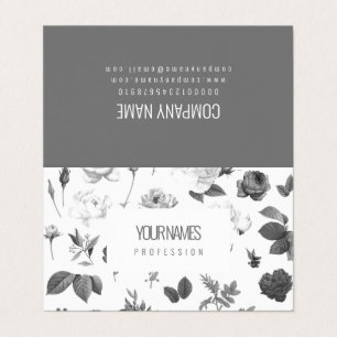 CARTÃO DE VISITAS FOLHA DUPLA: "FLORES DE VINTAGEM