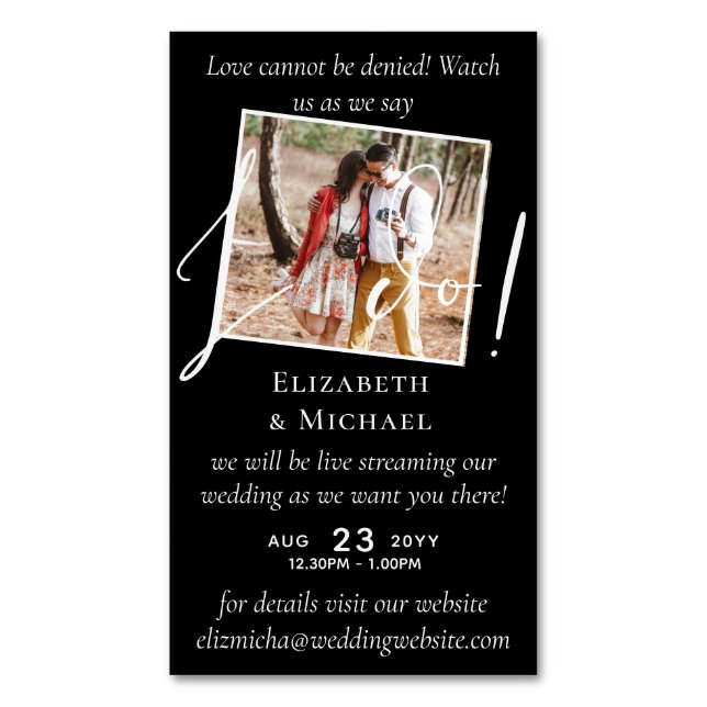 Cartão De Visitas Magnético 25 x Transmissão em direto Magnética Salve a Data (Frente Vertical)