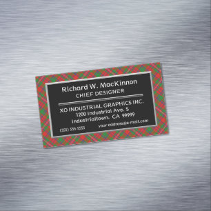 Cartão De Visitas Magnético Acento Escocês Clan MacKinnon Tartan