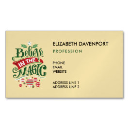 Cartão De Visitas Magnético Acredite na Tipografia de Natal Mágico