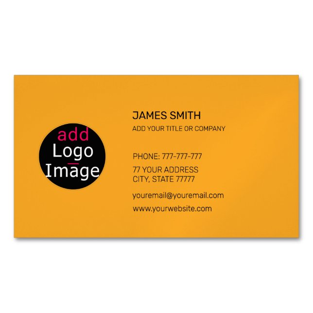 Cartão De Visitas Magnético Adicionar Sua Própria Imagem Personalizada Macaron (Frente)