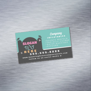 Cartão De Visitas Magnético Alugueres de Carnaval do Partido Bouncy House