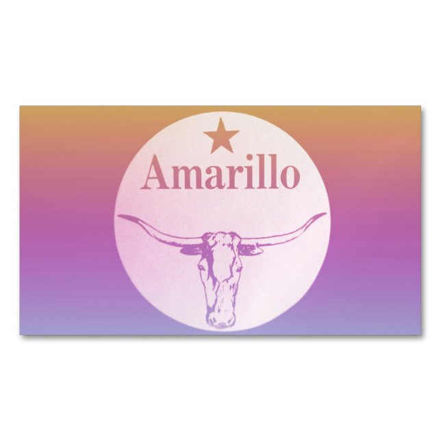 Cartão De Visitas Magnético Amarillo Texas  (Frente)